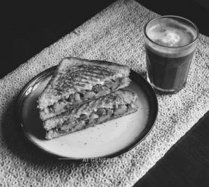 Veg Grilled Sandwich + Cold Coffee