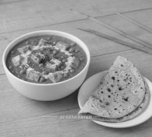 Matar Paneer + Tawa Roti (2 pieces)