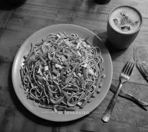 Veg hakka noodles (full) + Cold coffee