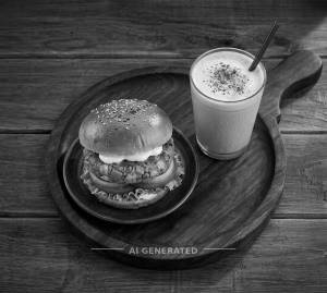 Veg Patty Burger + Cold Coffee ( Milky & Sweet )