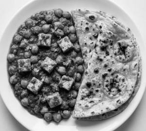 Chana Paneer + Tandoori Roti (2 Pieces)