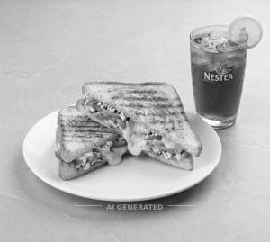 Veg Cheese Grilled Sandwich + Nestea Lemon Iced Tea