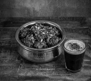 Chicken Manchurian + Cold coffee