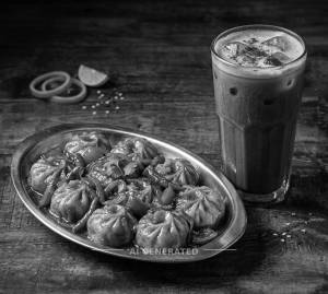 Chicken Chilli momo + Cold coffee