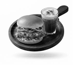 Spicy Burger + Cold Coffee