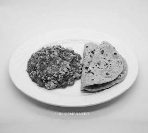 Egg Tadka + Plain Roti (2 Pieces)