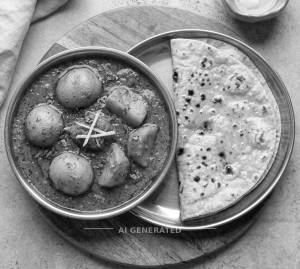 Aloo Dum Kashmiri + Tawa Roti (Butter) (1 piece)