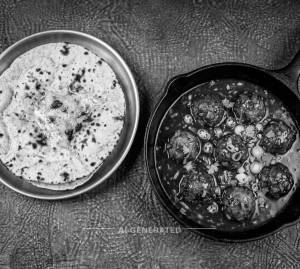 Veg Manchurian Gravy + Tawa Roti (1 piece)