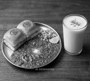 Pav Bhaji + Lassi