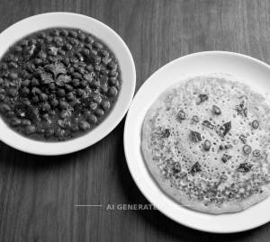 Kadala Curry + Plain Uttappam (1 Piece)