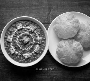Matar Paneer + 3 Poori