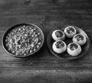 Chola Sabji + Pani Puri Half (4 Piece)