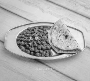 Kaale Chane + Plain Roti (2 Pieces)