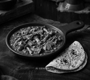 Local Mushroom Curry + Ata Roti (2 Pieces)