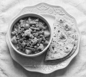 Mixed Veg + Plain Roti (2 pieces)
