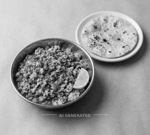 Egg Bhurji Curry + Tawa Roti (1 piece)