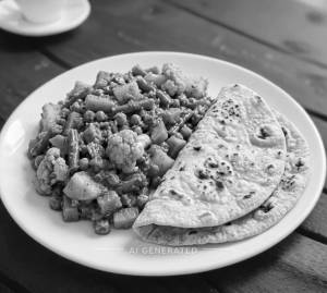 Mix Veg + Tawa Roti (2 pieces)