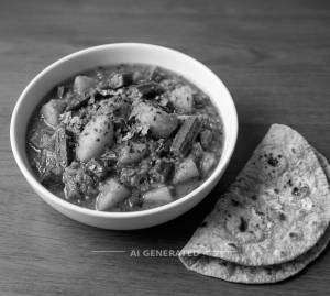 Aloo Bhindi Masala + Roti (2 pieces)