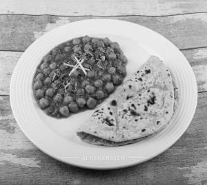 Chana Masala + Plain Roti (2 pieces)