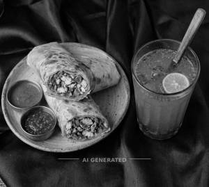 Egg Roll + Shikanji Nimbu Pani