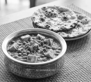 Mattar Paneer + Tandoori Roti (2 pieces)
