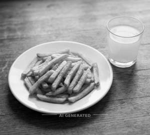 Salt french fries + Lemon juice