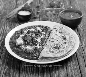 Palak Paneer + Tawa Roti (1 Piece)
