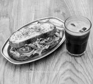 Chicken sandwich + Cold coffee
