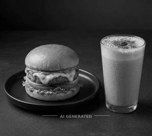 Schezwan cheesy delight burger + Classic cold coffee