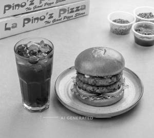 Double Tikki Burger + Cranberry Ice Tea