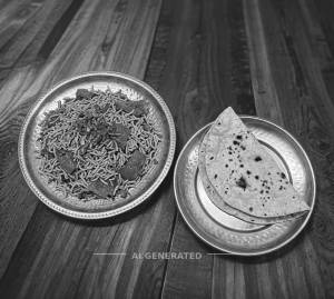 Sev Tamatar Dry + Plain Roti (3.Piece)