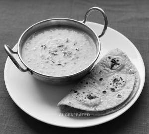 Plain Dal + Plain Roti (2 Pieces)