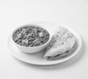 Matar Paneer + Plain Roti (2 Pieces)