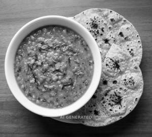 Dal Fry + Tawa Roti (2 Pieces)
