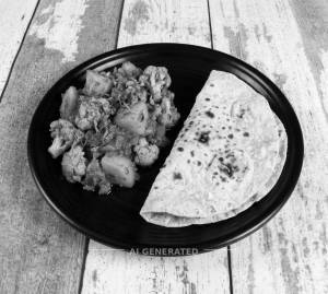 Alu Kobi Masala + Tawa Roti (1 Piece)