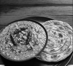 Dal Fried + Fried Kathiyawadi Paratha (1 piece)
