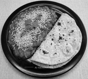 Sev Tomato + Plain Roti (2 pieces)