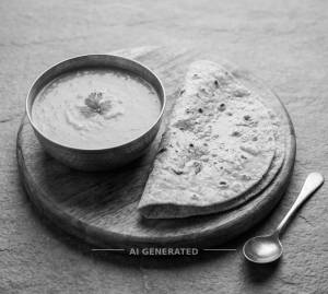 Plain Dal + 4 Roti (1 Piece)