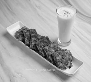 Peri Peri Bread Omelette + Sweet Lassi