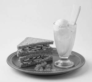 Veg sandwich + Lemon Sweet Soda Ice Float
