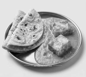 Shahi Paneer (2 piece paneer) + Plain Tawa Roti (2 pieces)