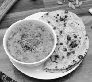 Yellow Dal + Roti Tandoori (2 pieces)