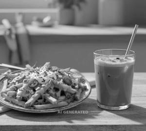 Loaded Fries + Cold Coffee