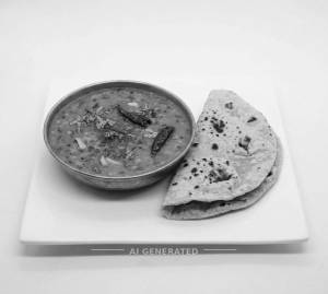 Dal Fry + Plain Roti (2 Pieces)