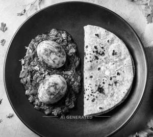 Egg Masala [2 Eggs] + Tawa Roti [1 Piece]