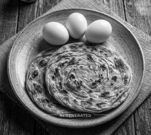 Boiled Egg [3Pcs] + 2 Plain Crispy Paratha [1 Piece]