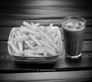 Salted Fries + Classic Cold Coffee