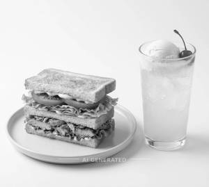 Chicken Sandwich + Lemon Sweet Soda Ice Float