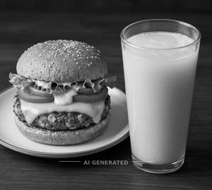Veggie Cheese Burger + Lauki Juice