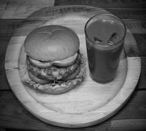 Veg Burger + Plain Cold Coffee